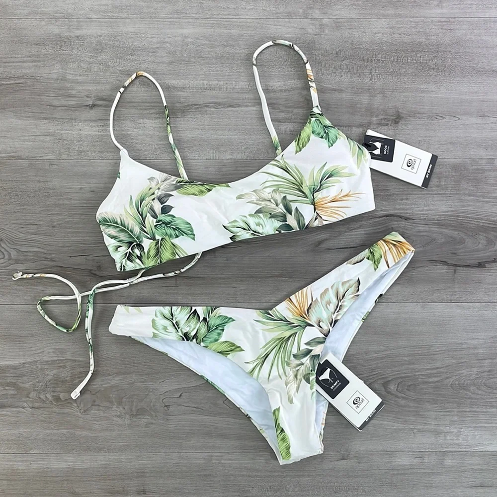 ☀️RIP CURL☀️ PALMETTO CROP PALMETTO SKIMPY BIKINI SET
